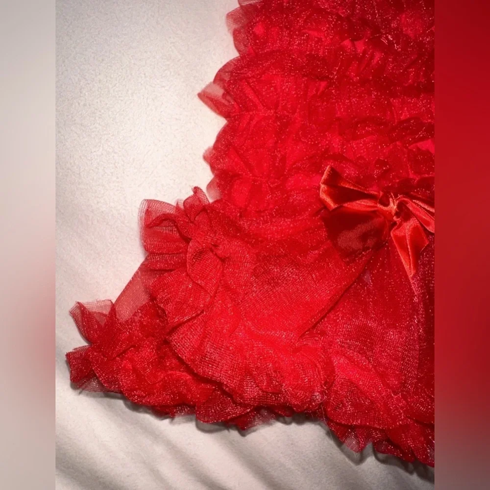 NWOT Small/Tiny Dog Red Christmas Dress with Tulle & Ribbon! Sweet & Adorable!